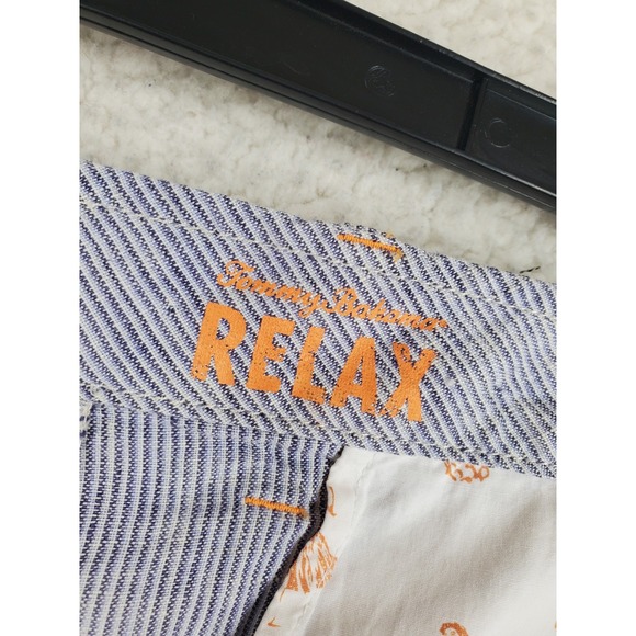 Tommy Bahama Pure Linen Shorts Mens 42 Bluestone Hickory Stripe Wide Leg NWT - Picture 9 of 13